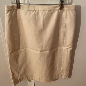 Jcrew off white pencil cotton skirt